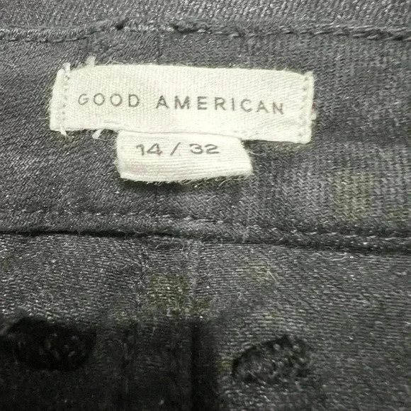 Good American Good Legs Black Coated Skinny Jeans Size 14/32 - Picture 8 of 9